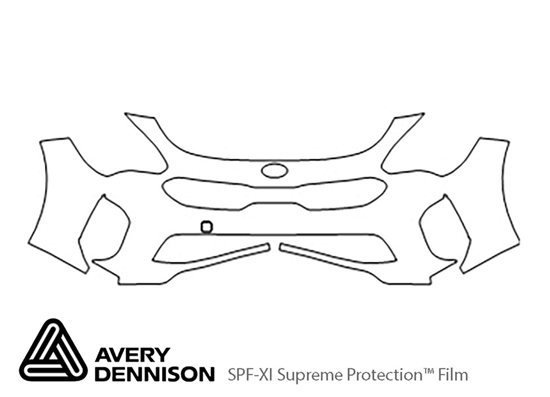 Kia Stinger 2018-2023 Avery Dennison Clear Bra Bumper Paint Protection Kit Diagram