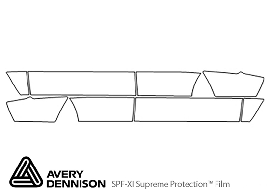 Land Rover Range Rover 2003-2005 Avery Dennison Clear Bra Door Cup Paint Protection Kit Diagram