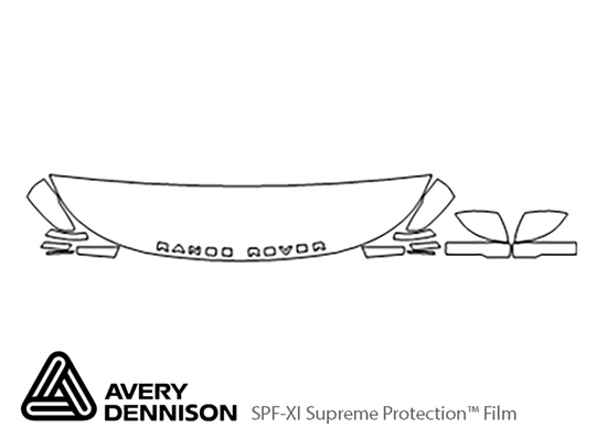 Land Rover Range Rover 2013-2016 Avery Dennison Clear Bra Hood Paint Protection Kit Diagram