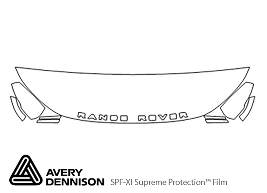 Land Rover Range Rover Evoque 2012-2015 Avery Dennison Clear Bra Hood Paint Protection Kit Diagram