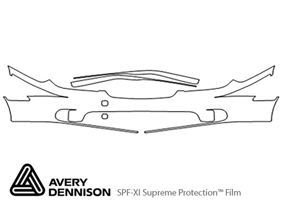 Lexus ES 2004-2006 Avery Dennison Clear Bra Bumper Paint Protection Kit Diagram