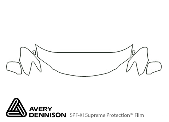 Lexus ES 2007-2009 Avery Dennison Clear Bra Hood Paint Protection Kit Diagram