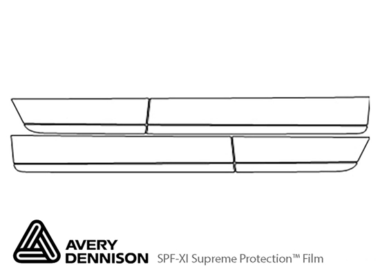 Lexus ES 2007-2012 Avery Dennison Clear Bra Door Cup Paint Protection Kit Diagram