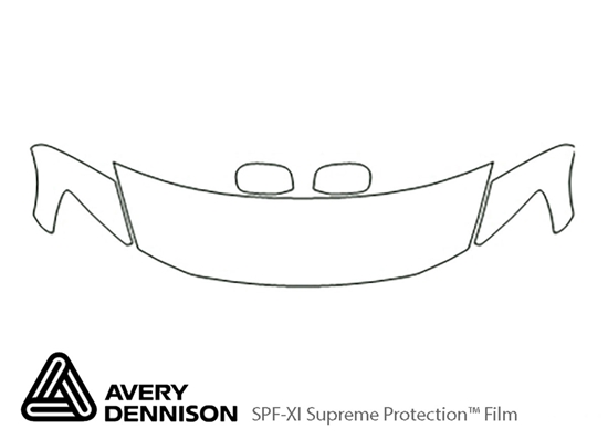 Lexus GS 2005-2006 Avery Dennison Clear Bra Hood Paint Protection Kit Diagram