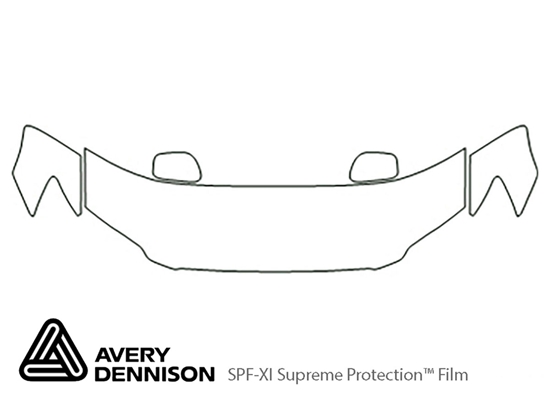 Lexus IS 2001-2005 Avery Dennison Clear Bra Hood Paint Protection Kit Diagram