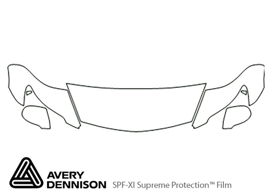 Lexus LS 2007-2009 Avery Dennison Clear Bra Hood Paint Protection Kit Diagram