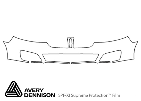 Lincoln MKS 2009-2012 Avery Dennison Clear Bra Bumper Paint Protection Kit Diagram