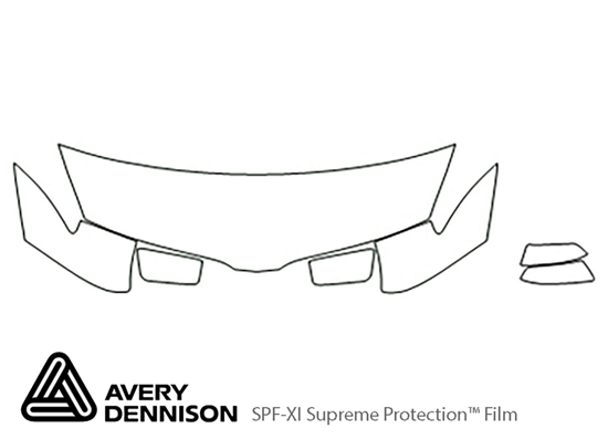 Lincoln MKX 2011-2015 Avery Dennison Clear Bra Hood Paint Protection Kit Diagram