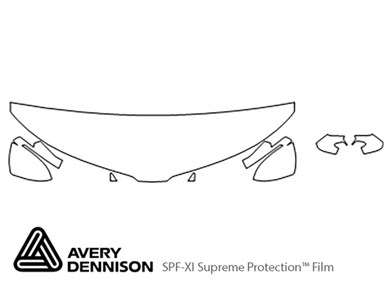 Lincoln MKX 2016-2018 Avery Dennison Clear Bra Hood Paint Protection Kit Diagram