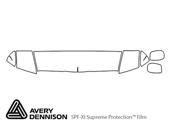 Lincoln Navigator 1998-2002 Avery Dennison Clear Bra Hood Paint Protection Kit Diagram