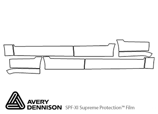 Lincoln Navigator 2018-2021 Avery Dennison Clear Bra Door Cup Paint Protection Kit Diagram