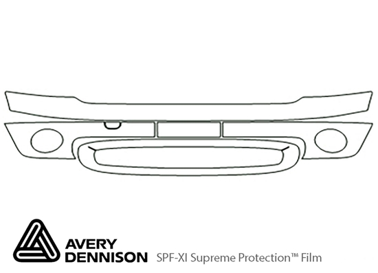 MINI Cooper 2007-2010 Avery Dennison Clear Bra Bumper Paint Protection Kit Diagram