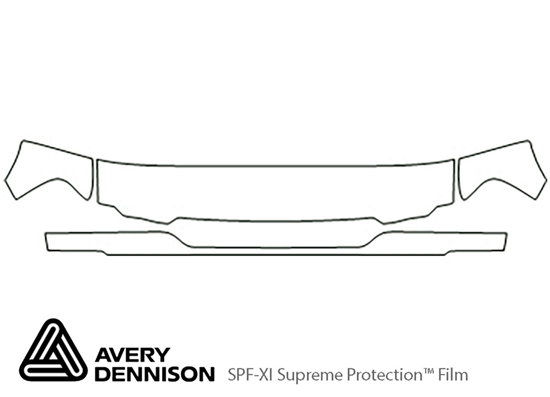 Mazda B-Series 2004-2008 Avery Dennison Clear Bra Hood Paint Protection Kit Diagram