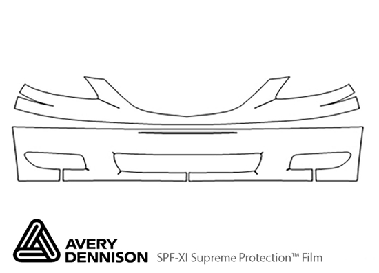 Mazda MPV 2004-2006 Avery Dennison Clear Bra Bumper Paint Protection Kit Diagram