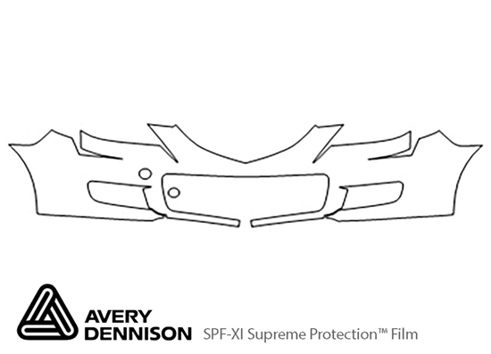 Mazda Mazda3 2004-2006 Avery Dennison Clear Bra Bumper Paint Protection Kit Diagram