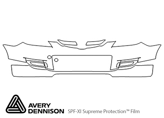 Mazda Mazda3 2008-2009 Avery Dennison Clear Bra Bumper Paint Protection Kit Diagram