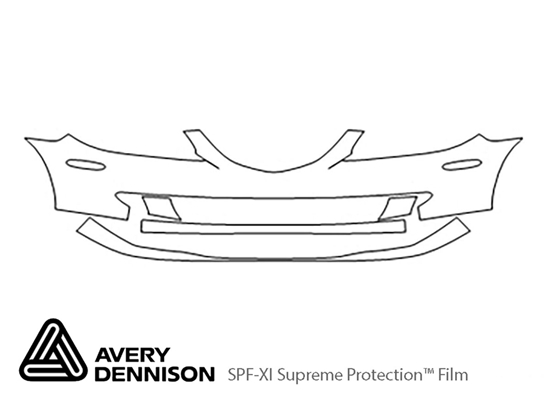 Mazda Mazda6 2003-2005 Avery Dennison Clear Bra Bumper Paint Protection Kit Diagram