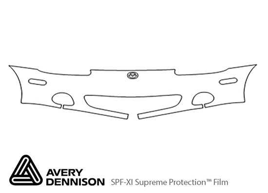 Mazda Miata 2004-2005 Avery Dennison Clear Bra Bumper Paint Protection Kit Diagram