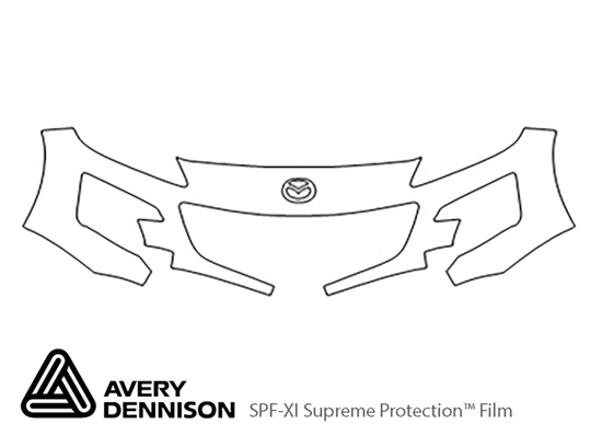 Mazda RX-8 2009-2011 Avery Dennison Clear Bra Bumper Paint Protection Kit Diagram