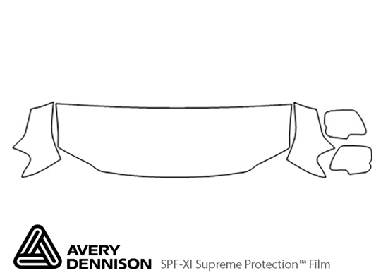 Mazda Tribute 2008-2011 Avery Dennison Clear Bra Hood Paint Protection Kit Diagram