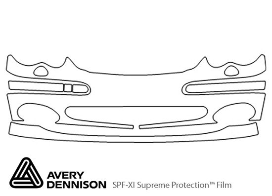 Mercedes-Benz C-Class 2002-2004 Avery Dennison Clear Bra Bumper Paint Protection Kit Diagram