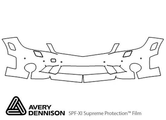 Mercedes-Benz C-Class 2008-2011 Avery Dennison Clear Bra Bumper Paint Protection Kit Diagram