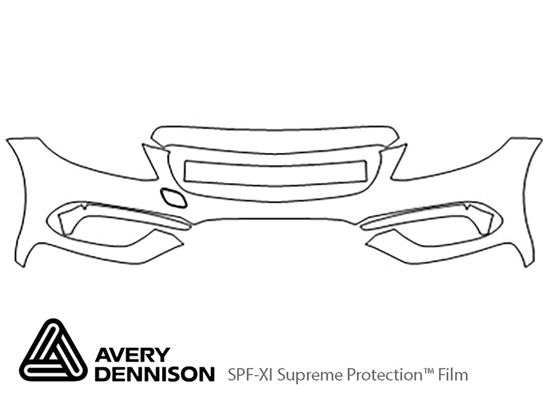 Mercedes-Benz C-Class 2015-2018 Avery Dennison Clear Bra Bumper Paint Protection Kit Diagram