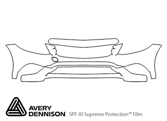 Mercedes-Benz C-Class 2019-2025 Avery Dennison Clear Bra Bumper Precut PPF Diagram