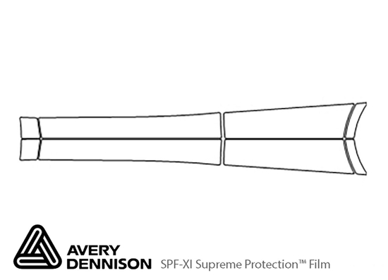 Mercedes-Benz CLA-Class 2014-2019 Avery Dennison Clear Bra Door Cup Precut PPF Diagram