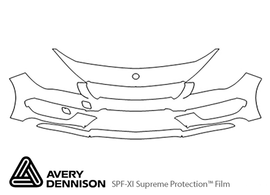 Mercedes-Benz CLA-Class 2013-2017 Avery Dennison Clear Bra Bumper Paint Protection Kit Diagram