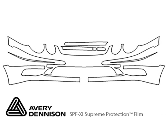 Mercedes-Benz E-Class 2003-2006 Avery Dennison Clear Bra Bumper Paint Protection Kit Diagram