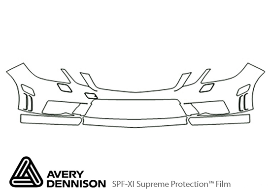 Mercedes-Benz E-Class 2010-2013 Avery Dennison Clear Bra Bumper Paint Protection Kit Diagram