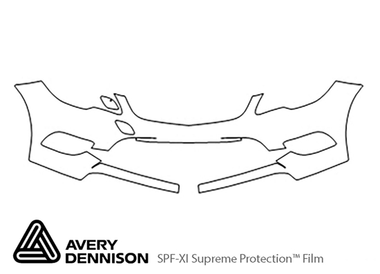 Mercedes-Benz E-Class 2014-2016 Avery Dennison Clear Bra Bumper Paint Protection Kit Diagram