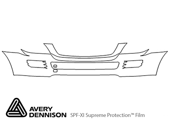 Mercedes-Benz GL-Class 2007-2009 Avery Dennison Clear Bra Bumper Paint Protection Kit Diagram