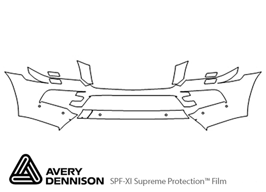 Mercedes-Benz GL-Class 2010-2012 Avery Dennison Clear Bra Bumper Paint Protection Kit Diagram