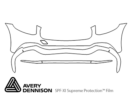 Mercedes-Benz GLC-Class 2016-2022 Avery Dennison Clear Bra Bumper Paint Protection Kit Diagram