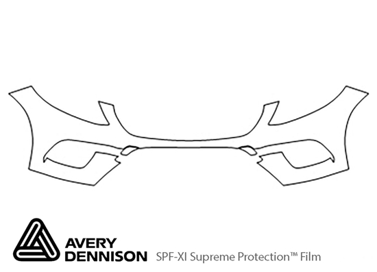 Mercedes-Benz GLE-Class 2016-2019 Avery Dennison Clear Bra Bumper Paint Protection Kit Diagram