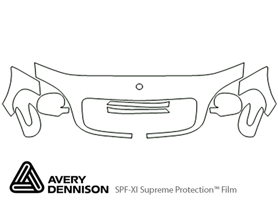 Mercedes-Benz M-Class 1998-2001 Avery Dennison Clear Bra Hood Paint Protection Kit Diagram