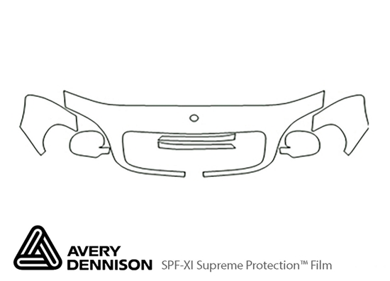 Mercedes-Benz M-Class 2002-2005 Avery Dennison Clear Bra Hood Paint Protection Kit Diagram