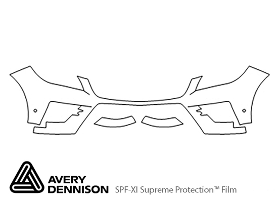 Mercedes-Benz M-Class 2012-2015 Avery Dennison Clear Bra Bumper Precut PPF Diagram