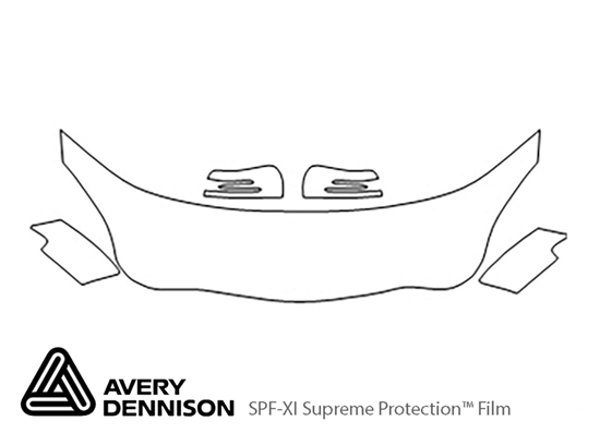 Mercedes-Benz M-Class 2012-2015 Avery Dennison Clear Bra Hood Paint Protection Kit Diagram