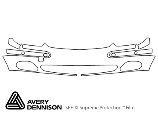 Mercedes-Benz S-Class 2000-2002 Avery Dennison Clear Bra Bumper Paint Protection Kit Diagram