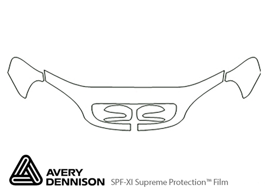 Mercedes-Benz S-Class 2000-2002 Avery Dennison Clear Bra Hood Paint Protection Kit Diagram