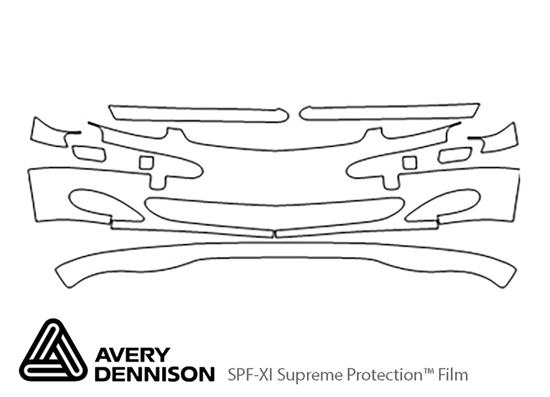 Mercedes-Benz S-Class 2003-2006 Avery Dennison Clear Bra Bumper Paint Protection Kit Diagram