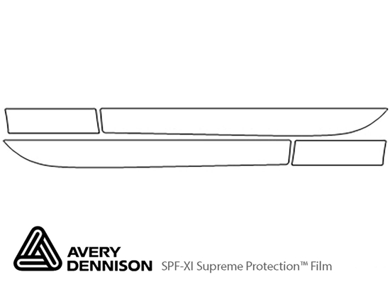 Mercedes-Benz SL-Class 2017-2020 Avery Dennison Clear Bra Door Cup Paint Protection Kit Diagram