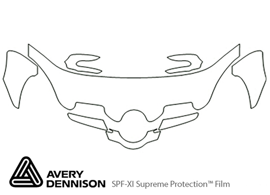 Mercedes-Benz SLK-Class 2005-2008 Avery Dennison Clear Bra Hood Paint Protection Kit Diagram