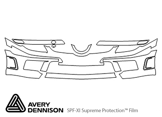 Mercedes-Benz SLK-Class 2009-2011 Avery Dennison Clear Bra Bumper Paint Protection Kit Diagram