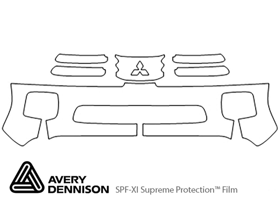 Mitsubishi Endeavor 2004-2005 Avery Dennison Clear Bra Bumper Paint Protection Kit Diagram