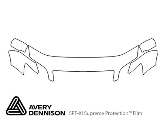 Mitsubishi Lancer 2003-2003 Avery Dennison Clear Bra Hood Paint Protection Kit Diagram