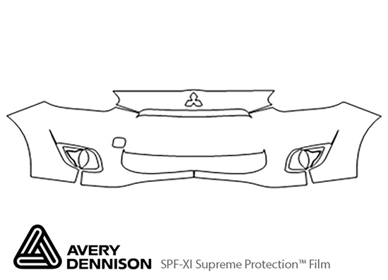 Mitsubishi Mirage 2014-2015 Avery Dennison Clear Bra Bumper Paint Protection Kit Diagram